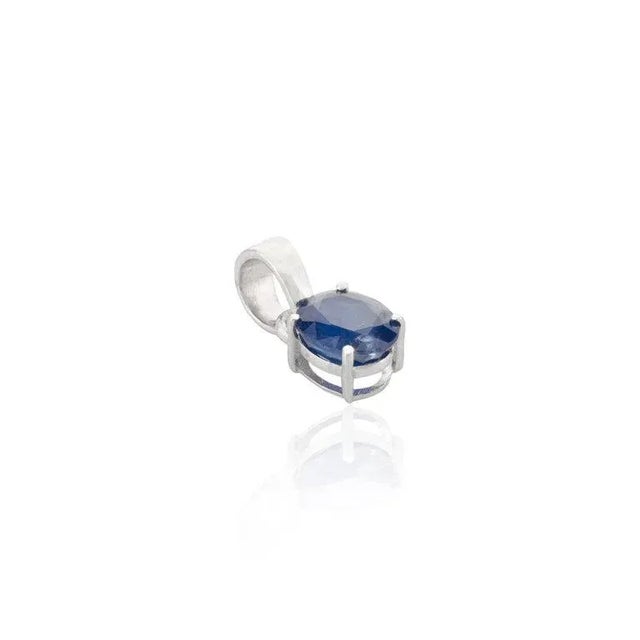 Blue 18k White Gold Oval Cut Sapphire Jewelry Set Ring Size 7 & Earrings - 3 Pieces For Sale - Image 8 of 15