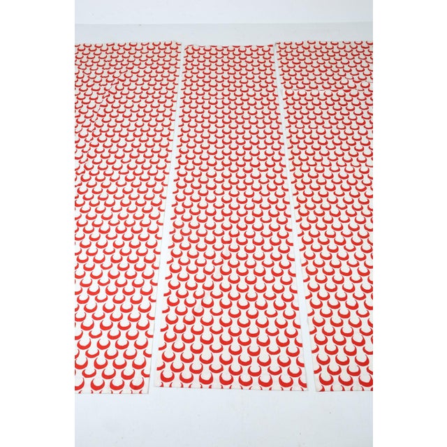 Five cotton curtain panels using Merlin cotton twill fabric from Hinson & Company in the 1970's. The curtains have a...