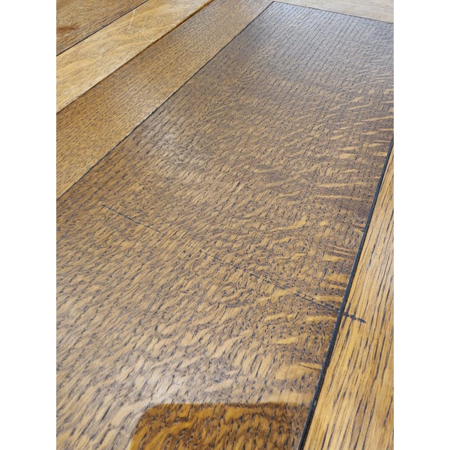 Antique Tiger Oak Draw-Leaf Dining Table For Sale - Image 14 of 14