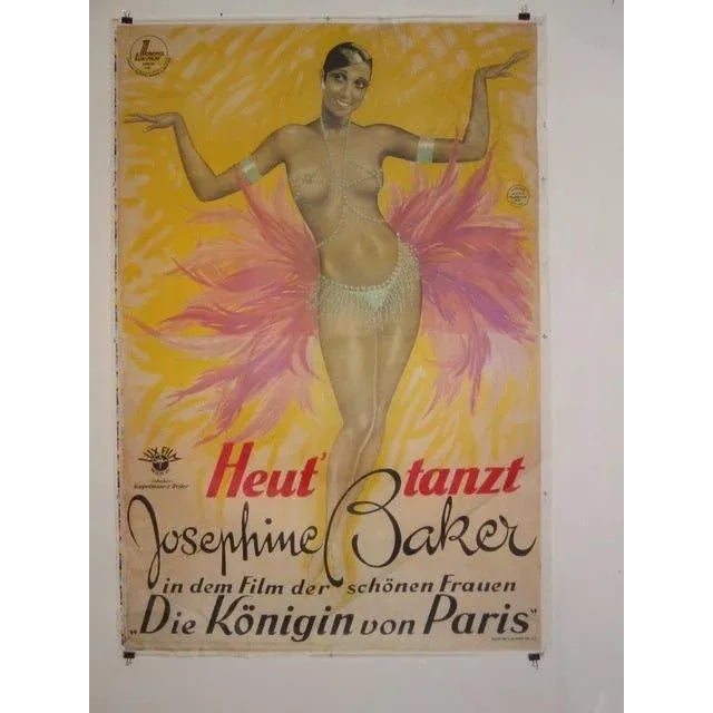 Contemporary 1990s Josephine Baker Art Deco Movie Poster For Sale - Image 3 of 3