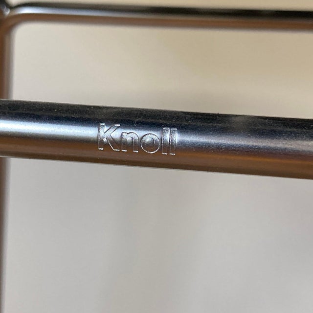 Harry Bertoia Vintage Harry Bertoia for Knoll Inc. Chrome Bar Stools Fully Upholstered - Set of Two For Sale - Image 4 of 7