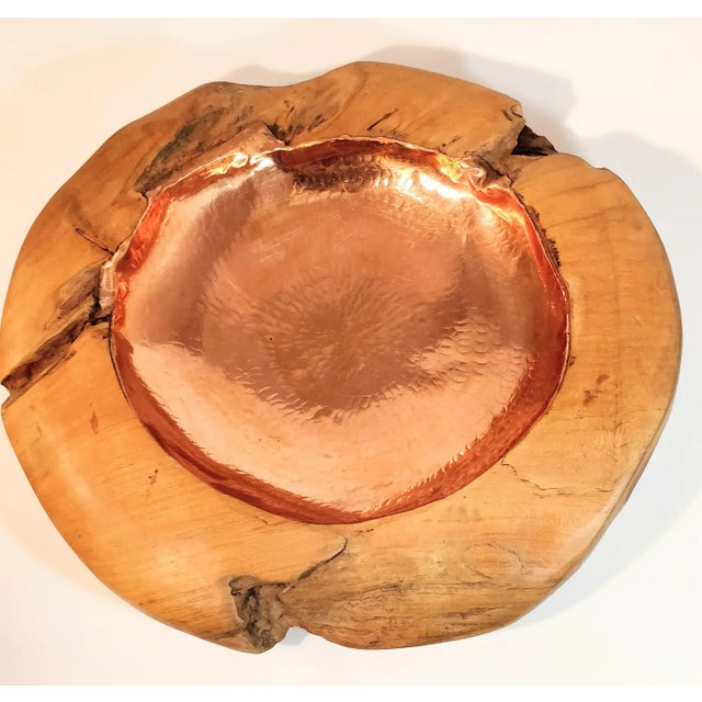 Late 20th Century Vintage Copper Wood Bowl For Sale - Image 13 of 13