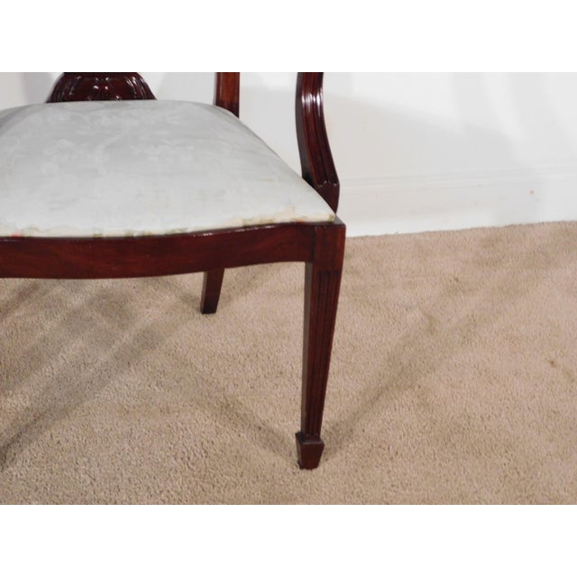 2000 - 2009 Pair Circa. 2003 Henkel Harris Mahogany Model #118a Arm Dining Chairs For Sale - Image 5 of 14
