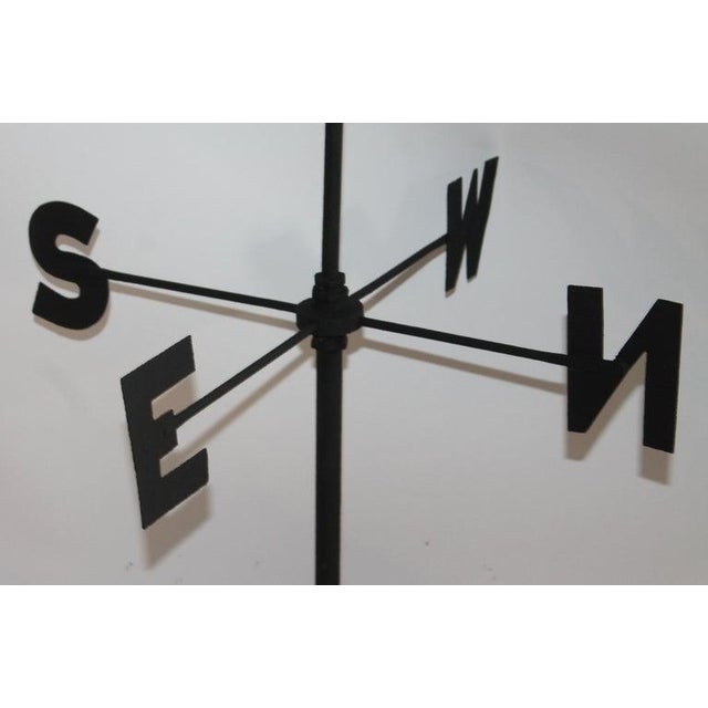 Rooster Weathervane in Tin and Iron on Mount For Sale - Image 4 of 12