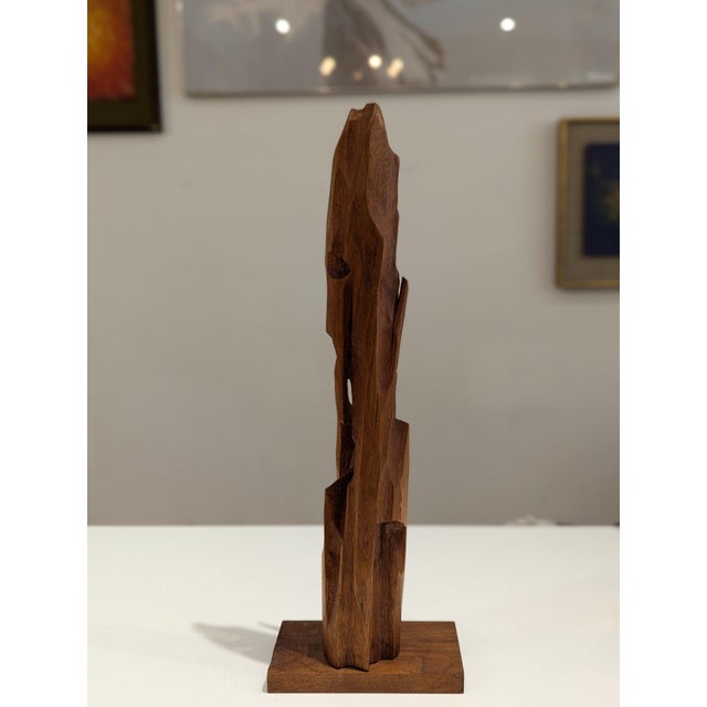 Wood Brutalist Hand-Carved Hardwood Totem Sculpture For Sale - Image 7 of 13