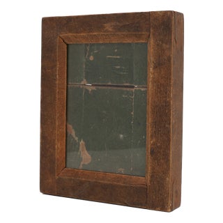 Small Rustic Wooden Photoframe with Glass, France, 1920s For Sale
