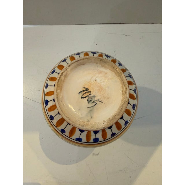 Vintage Hand-Painted Ceramic Vessels Pair For Sale - Image 10 of 10