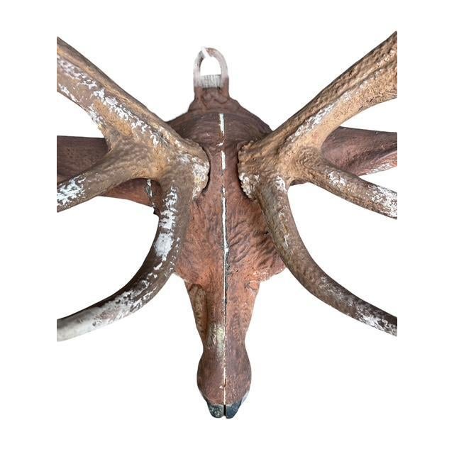 Early 20th Century Antique Black Forest Stag Deer Head Caset Iron For Sale - Image 5 of 10