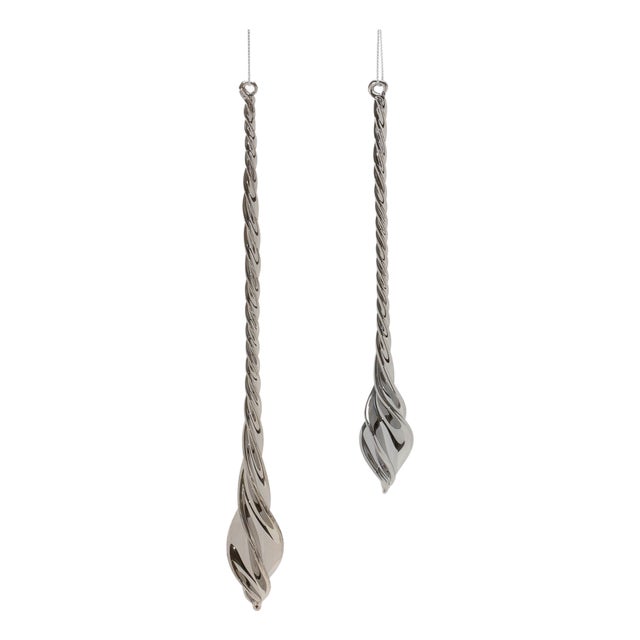 Swirl Glass Drop Ornament (Set of 12) For Sale