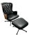 Black Mid-Century Modern Diamond Quilted Vinyl Lounge Chair & Ottoman For Sale - Image 8 of 8