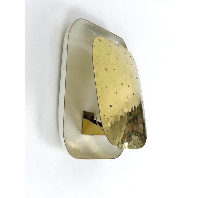 Metal Mid-Century Modern Perforated Brass Sconce, Germany, 1960s For Sale - Image 7 of 18