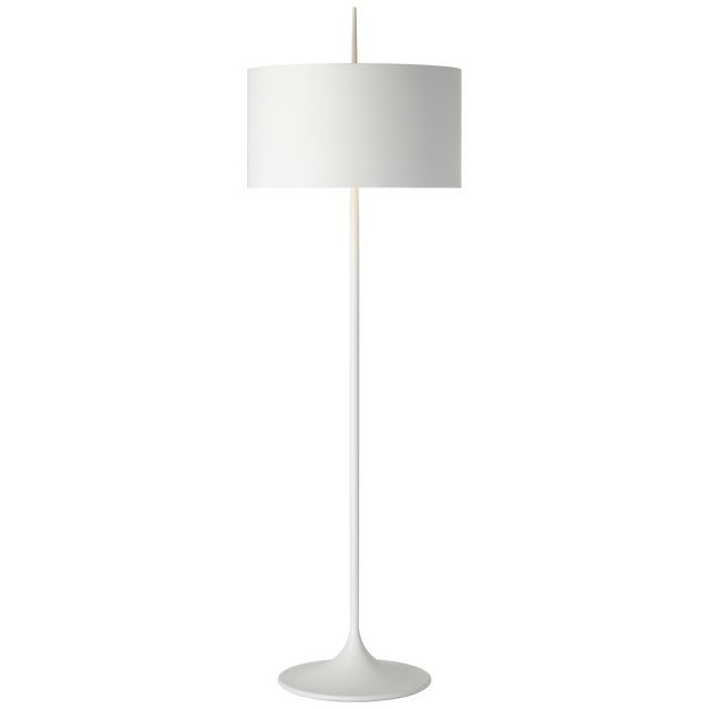 Modern Barbara Barry by Visual Comfort Signature Spinet 62" Floor Lamp in Matte White with Matte White Shade For Sale - Image 3 of 3