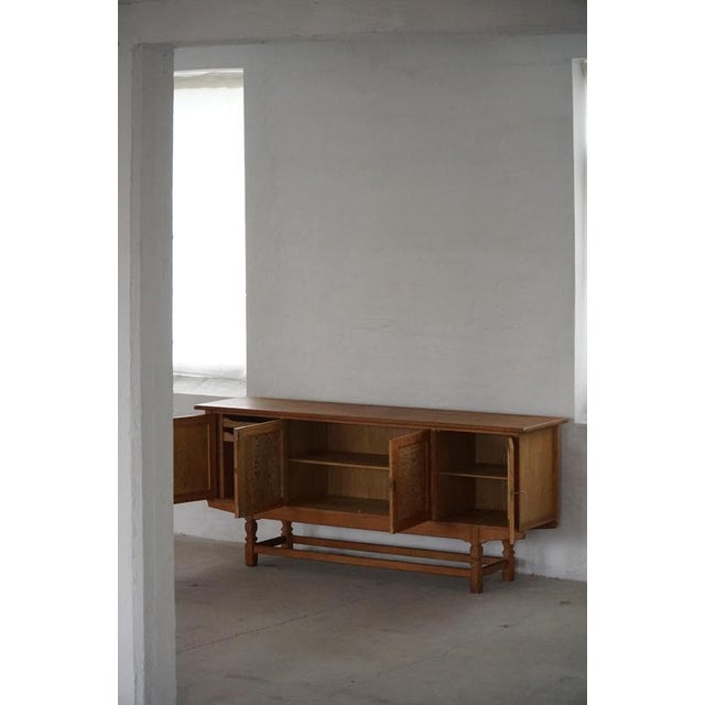Low Vintage Danish Sideboard in Oak, 1960s For Sale - Image 3 of 18