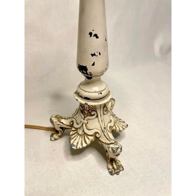 French Country Small Cream Table Lamp For Sale In Houston - Image 6 of 12