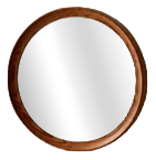 Scandinavian Round Pine Mirror, 1960s