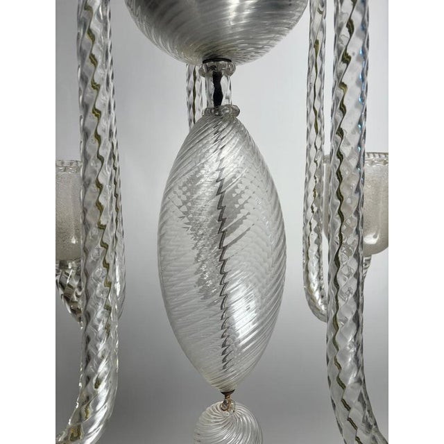 Large Five-Arm Murano Glass Chandelier by Ercole Barovier, Italy, 1950s For Sale - Image 16 of 17