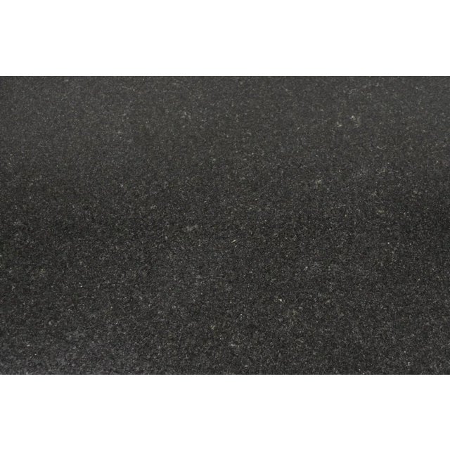 Late 20th Century Vintage Modern Black Granite Rectangular Dining Table With Narrow Pedestal Base For Sale - Image 5 of 11