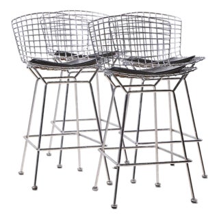 Harry Bertoia for Knoll Mid Century Chrome Counter Stools - Set of 4 For Sale