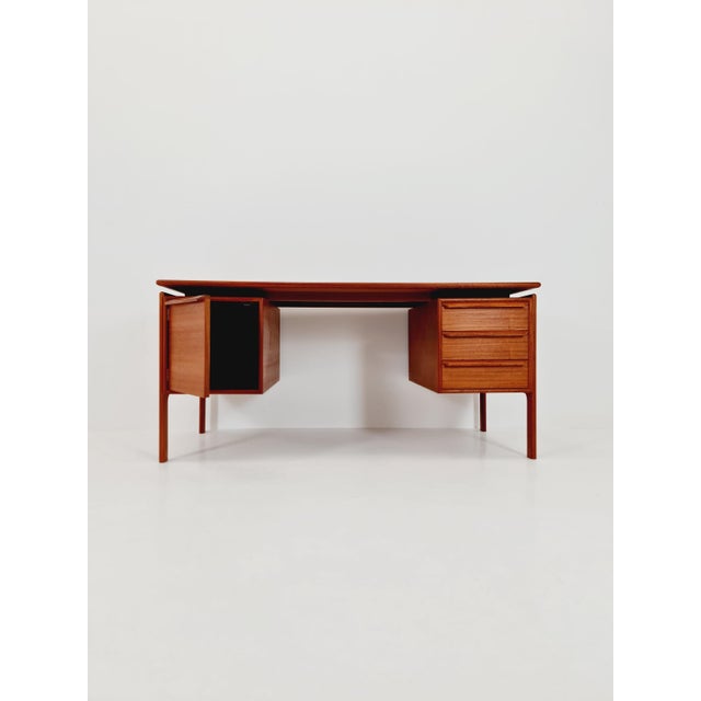 Danish Teak Freestanding Desk from C.V, Denmark, 1960s For Sale - Image 5 of 14