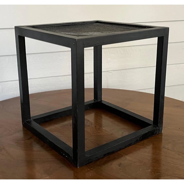 Art Deco Art Deco Japanese Black Wood Low Table or Cube Display Stand For Sale - Image 3 of 8