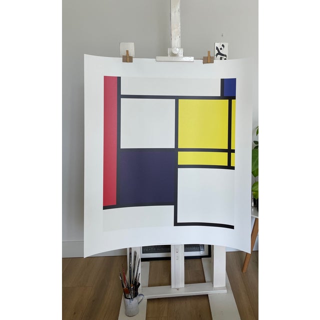 Composition Neoplastique No. 5 E (1924) by Piet Mondrian (1872–1944), a founder of abstract art and the De Stijl movement....