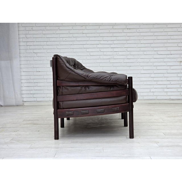 Arne Norell Scandinavian 3-Seater Sofa in Leather by Arne Norell, 1970s For Sale - Image 4 of 18