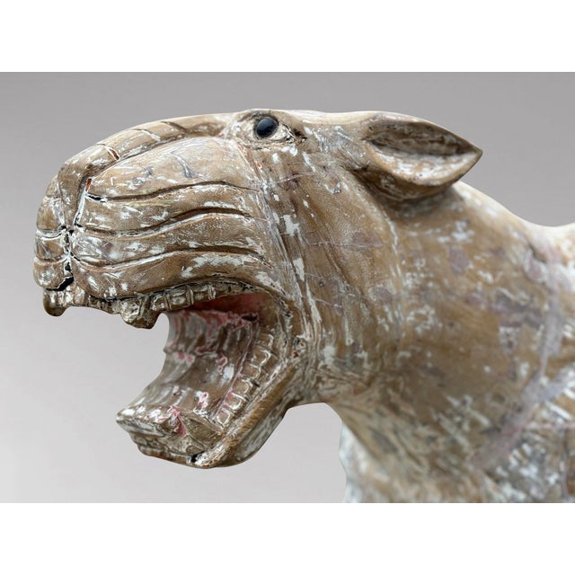 Large Hand Carved Carousel Panther, 1960s, Wood For Sale - Image 6 of 11