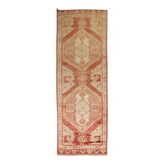 Vintage Geometric Turkish Konya Rug - 3'11" x 11'4" For Sale