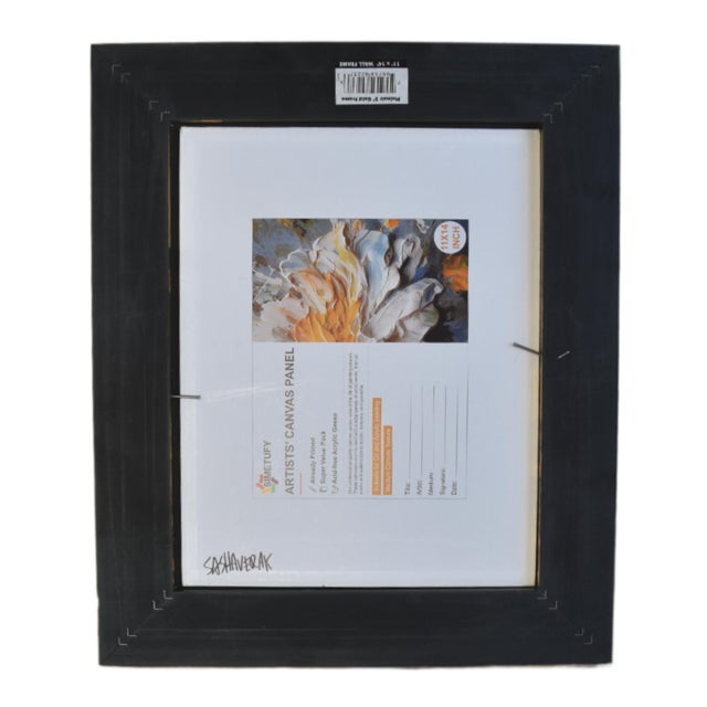 Contemporary Modern Male Profile Portrait Oil Painting Including the Antiqued Gold Wood Frame For Sale In Los Angeles - Image 6 of 6