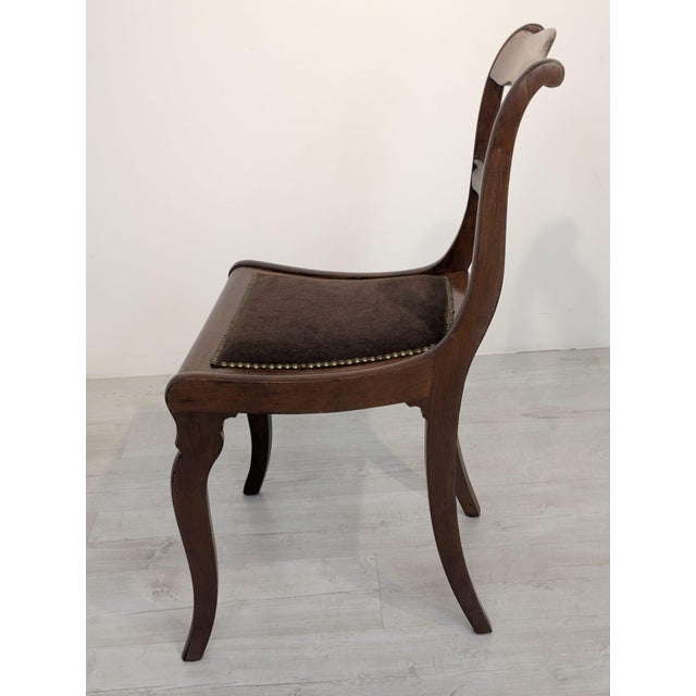Brown Biedermeier Walnut Chair, 1940s For Sale - Image 8 of 12