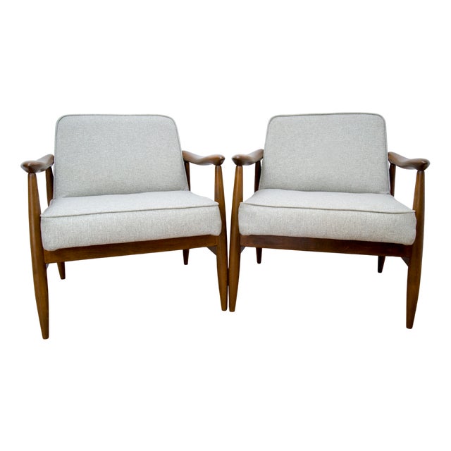 Set of GFM-87 Armchairs by Juliusz Kedziorek for Gościcińskie Furniture, 1960s For Sale