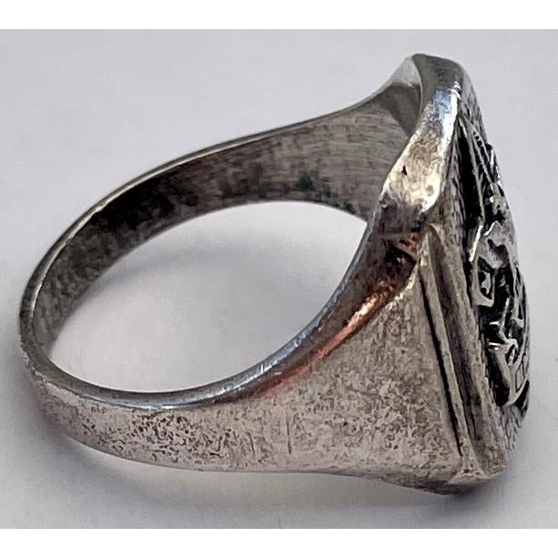 Sterling silver ring with the Boy Scout motto to always live by: “Be Prepared” in a banner under a fleur-de-lis and an...