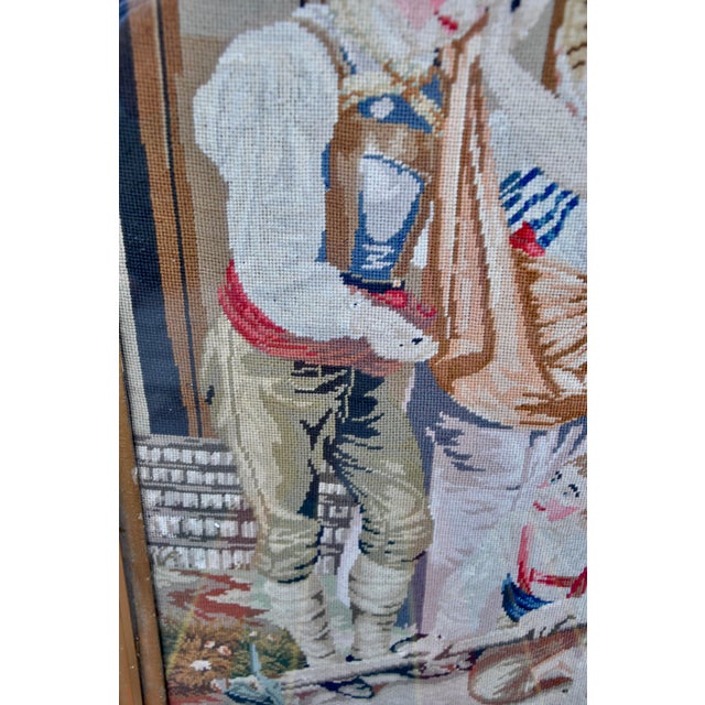 Wine Antique Needlepoint Tapestry For Sale - Image 8 of 13