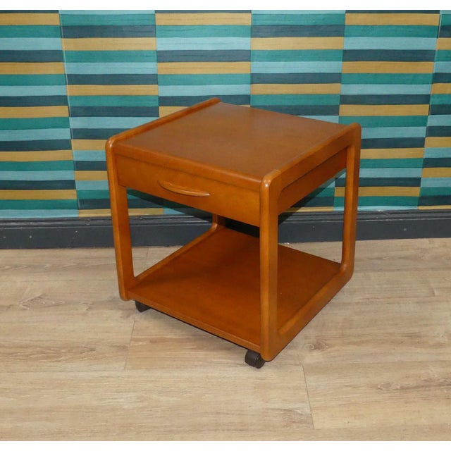 Vintage Side Table on Wheels with Drawer, 1990s For Sale - Image 12 of 12