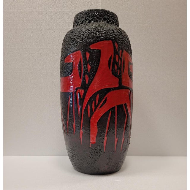 1950s German Fat Lava Ceramic Vase from Scheurich Keramik, Germany, 1950s For Sale - Image 5 of 17