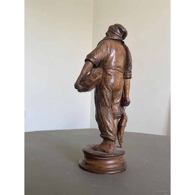 Late 20th Century Carved Wooden Fisherman Sculpture, Italy For Sale - Image 12 of 18