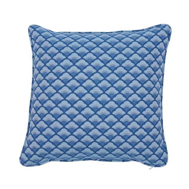 Schumacher Schumacher Wilhelm 18" Pillow in Blue For Sale - Image 4 of 4