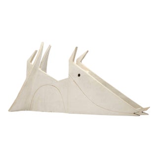 Bruno Gambone Monumental Dog Sculpture in Glazed Earthenware 1970 For Sale