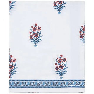 Nargis Twin Bed Orange & Blue Fitted Sheet For Sale