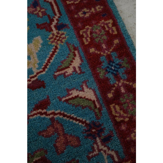 Hand Woven 100% Wool Approx. 2.5’ X 6’ Runner Rug For Sale - Image 9 of 10