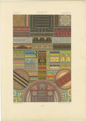 Ethnographic Design Lithograph, 1869, Paper