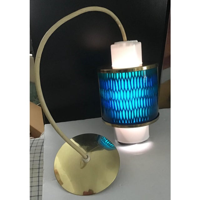 Mid-Century Modern Mid Century Modern Moe Honeycomb Pendent Light / Blue For Sale - Image 3 of 11