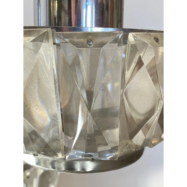 Steel and Crystal Chandelier, 1960s For Sale - Image 11 of 13