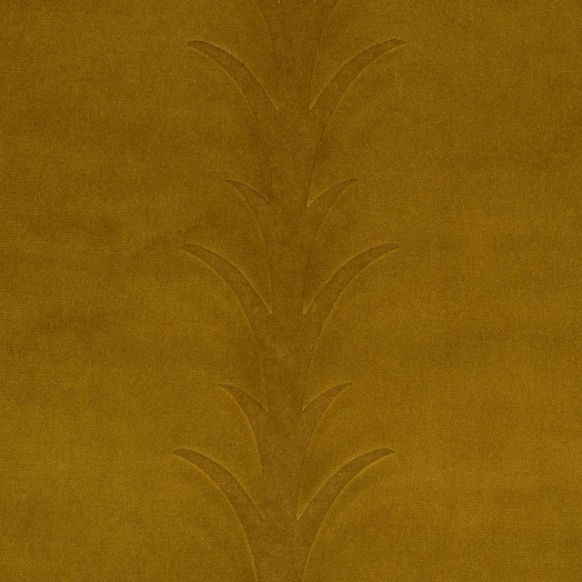 Traditional Sample - Schumacher Acanthus Stripe Velvet Fabric In Olive For Sale - Image 3 of 5