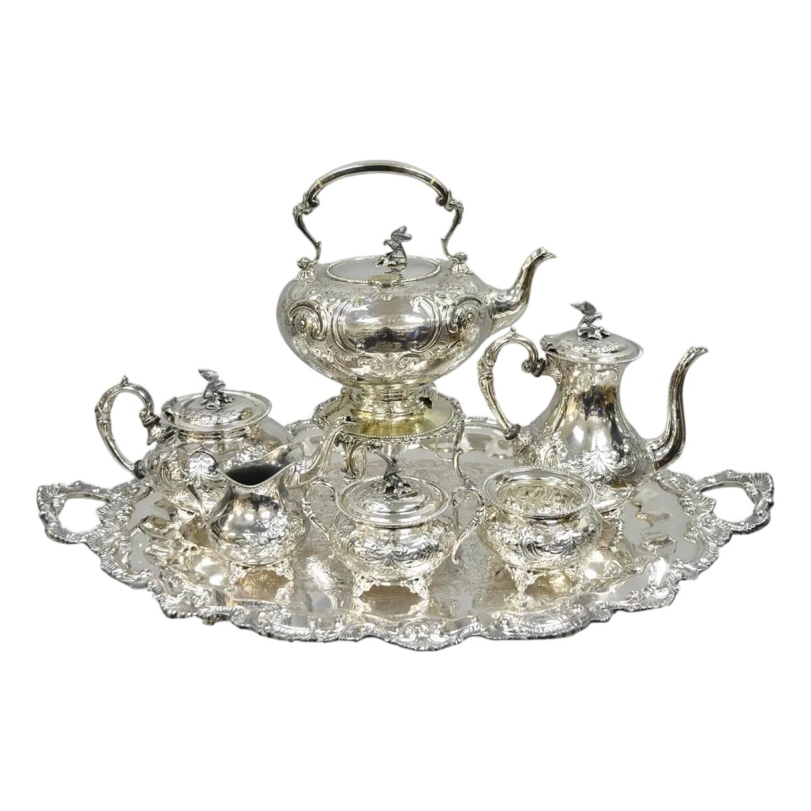 Antique John Turton Sheffield England Victorian Silver Plated Tea