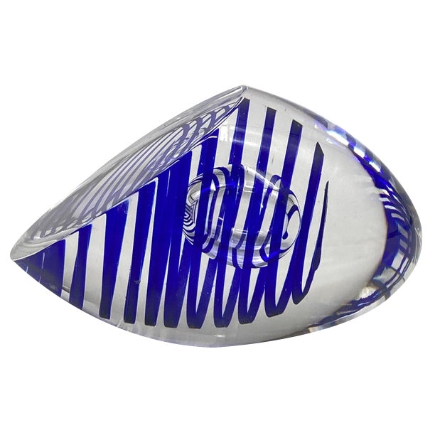 Glass Art Object / Paperweight from Studio Åhus, Sweden, 1991 For Sale