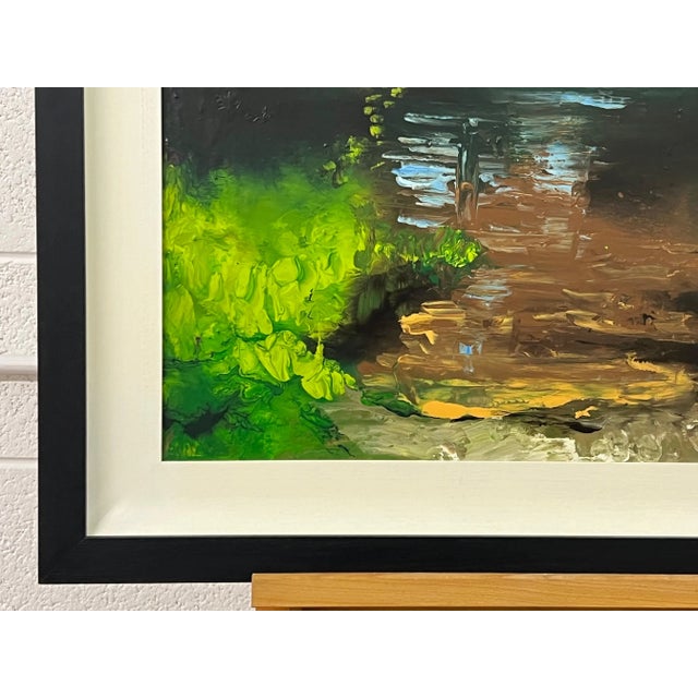 2000 - 2009 Colin Halliday Impressionistic English River Landscape Original Oil Painting by British Artist, 2008 For Sale - Image 5 of 12