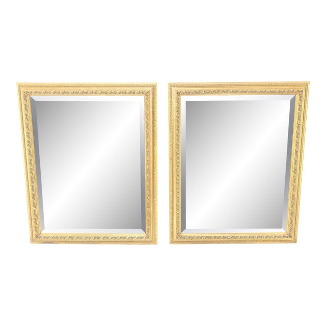 Pair of 35x43 Rectangle gold Gilt Frames Wall Mirrors Mint For Sale