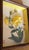 Japanese Vintage Japanese 3d Silk Ribbon Floral Shadowbox Small Wall Art Framed Yellow Lily Botanical For Sale - Image 3 of 8
