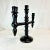 Cinco De Mayo - Vintage Boho Chic Mexican Ebonized Hand-Turned Wood 3-Arm Candelabra. For Sale - Image 4 of 9